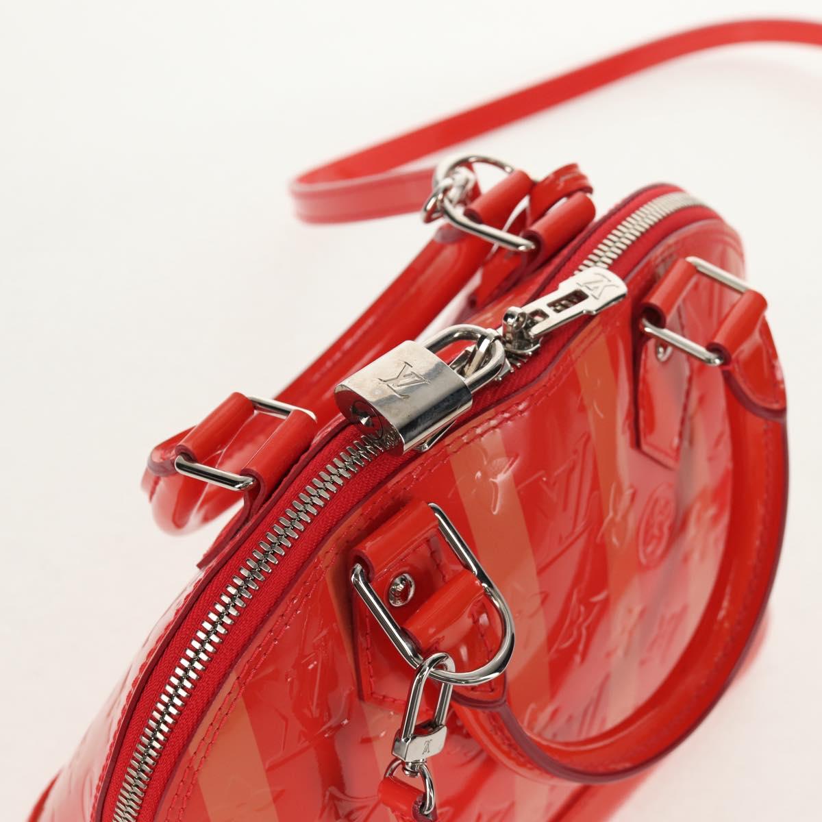 LOUIS VUITTON Vernis Rayure Alma BB Hand Bag 2way Rose rich LV Auth 154292V