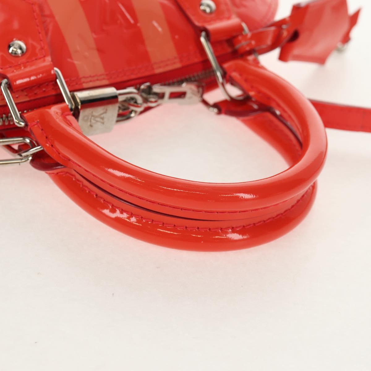 LOUIS VUITTON Vernis Rayure Alma BB Hand Bag 2way Rose rich LV Auth 154292V