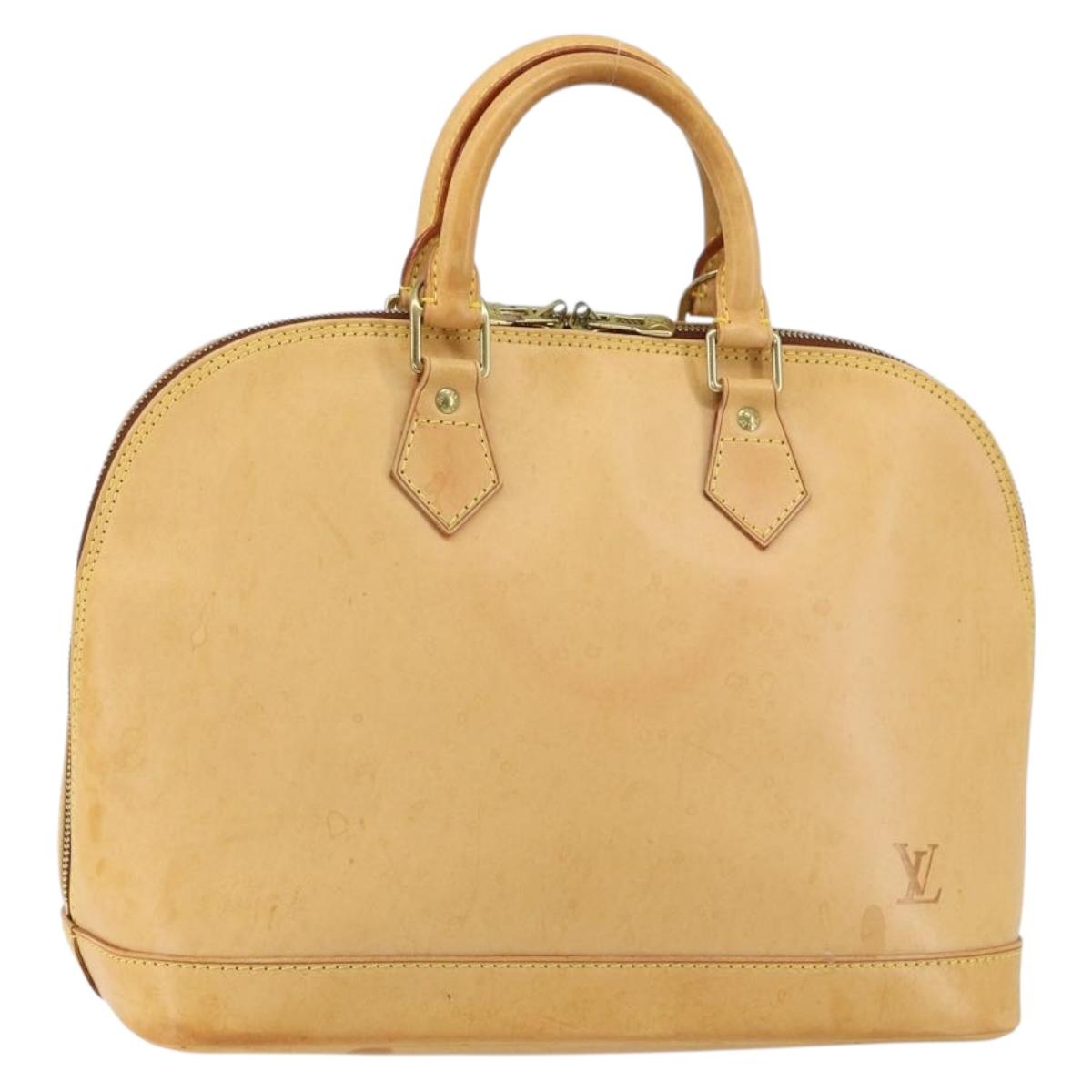 LOUIS VUITTON Nomad leather Alma Hand Bag Beige M85000 LV Auth 154295