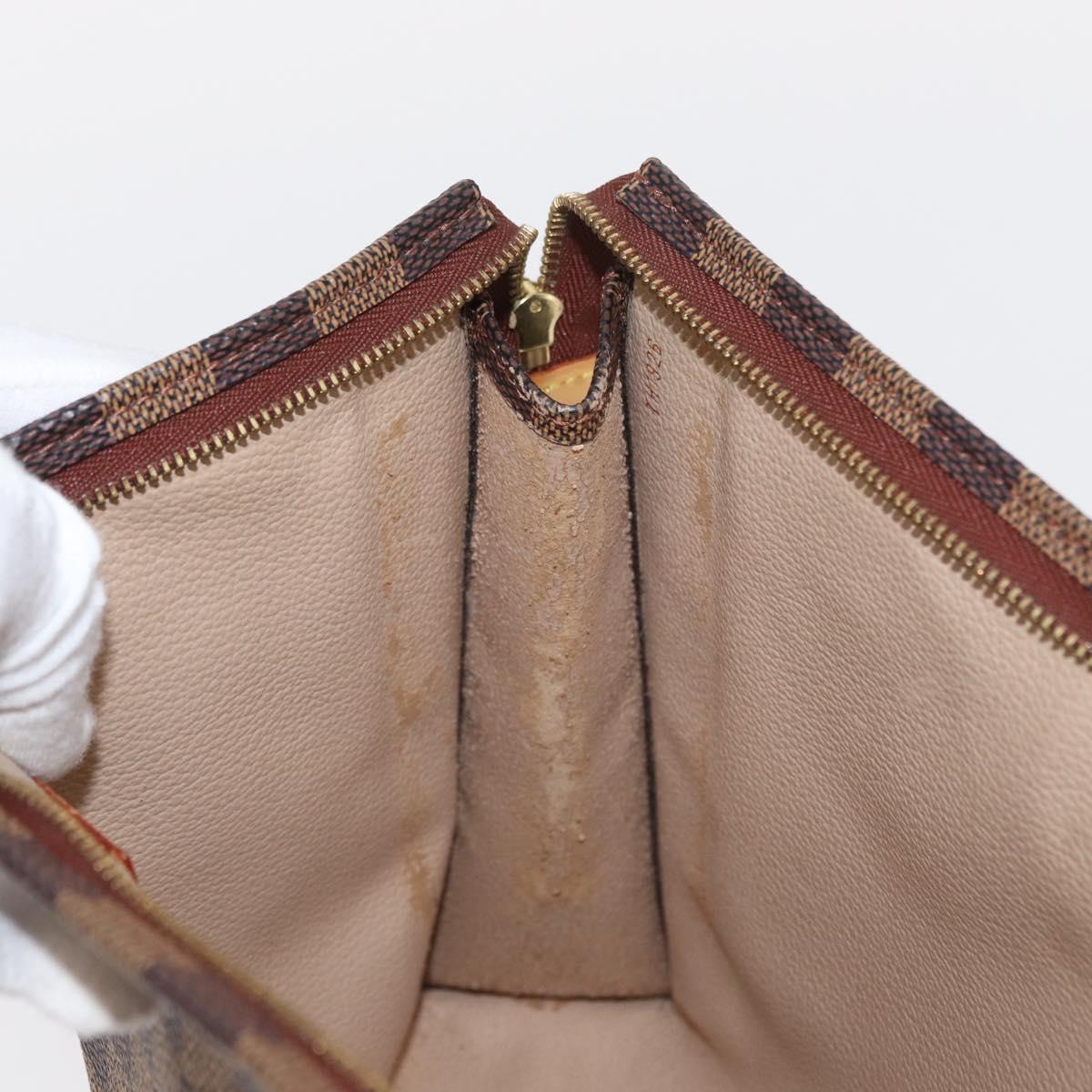 LOUIS VUITTON Damier Ebene Poche Toilette 26 Pouch N47543 LV Auth 154300