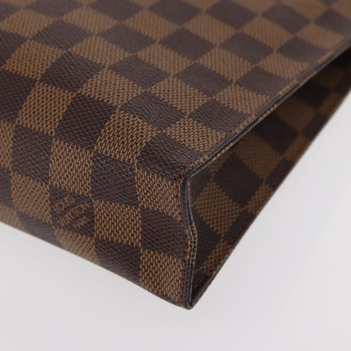 LOUIS VUITTON Damier Ebene Poche Toilette 26 Pouch N47543 LV Auth 154300