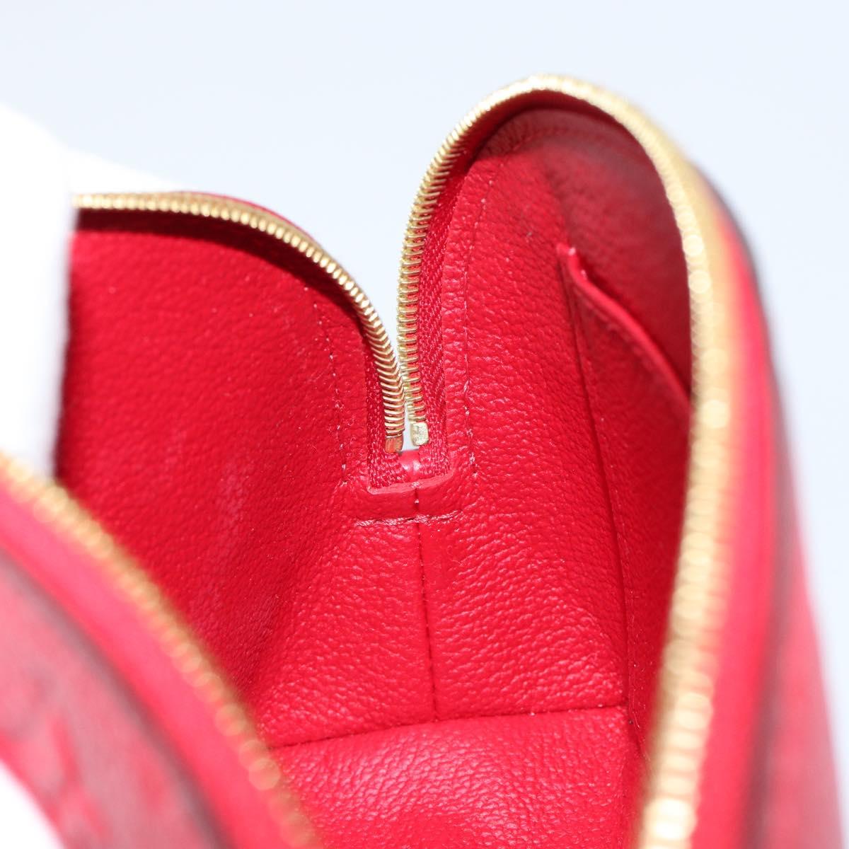 LOUIS VUITTON Monogram Empreinte Pochette PM Pouch Red M69414 Auth 154301V