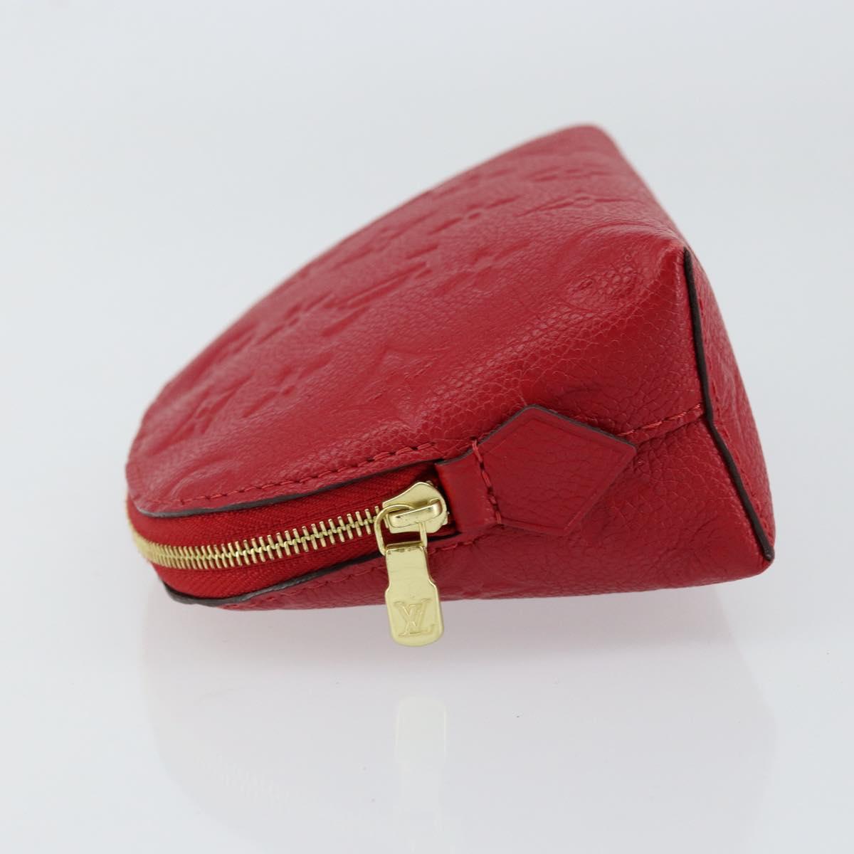 LOUIS VUITTON Monogram Empreinte Pochette PM Pouch Red M69414 Auth 154301V