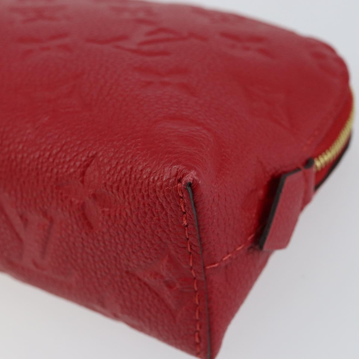 LOUIS VUITTON Monogram Empreinte Pochette PM Pouch Red M69414 Auth 154301V