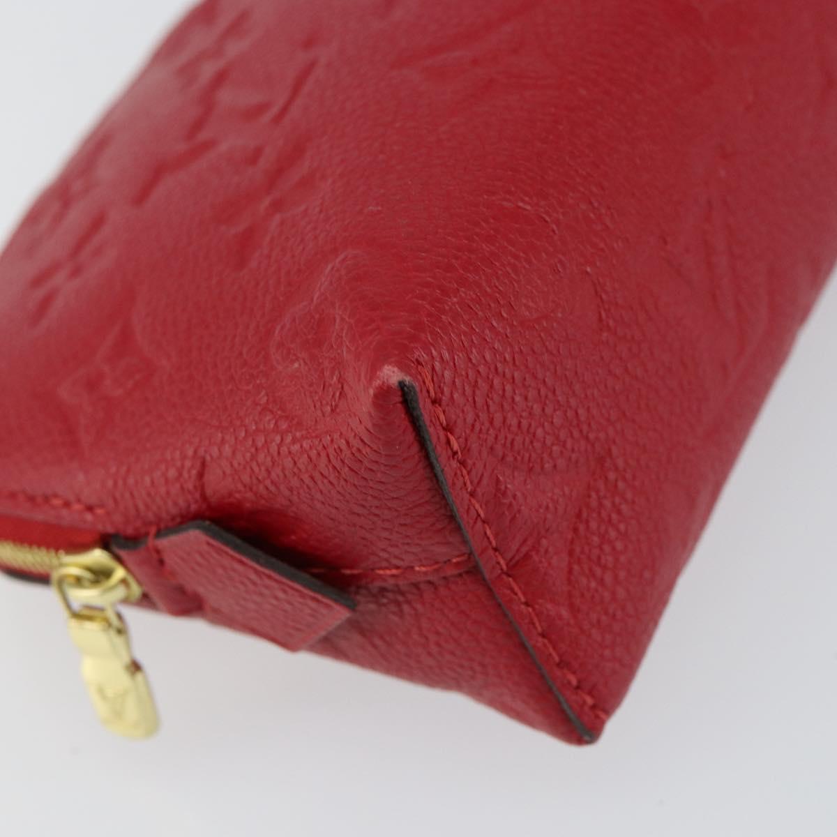 LOUIS VUITTON Monogram Empreinte Pochette PM Pouch Red M69414 Auth 154301V