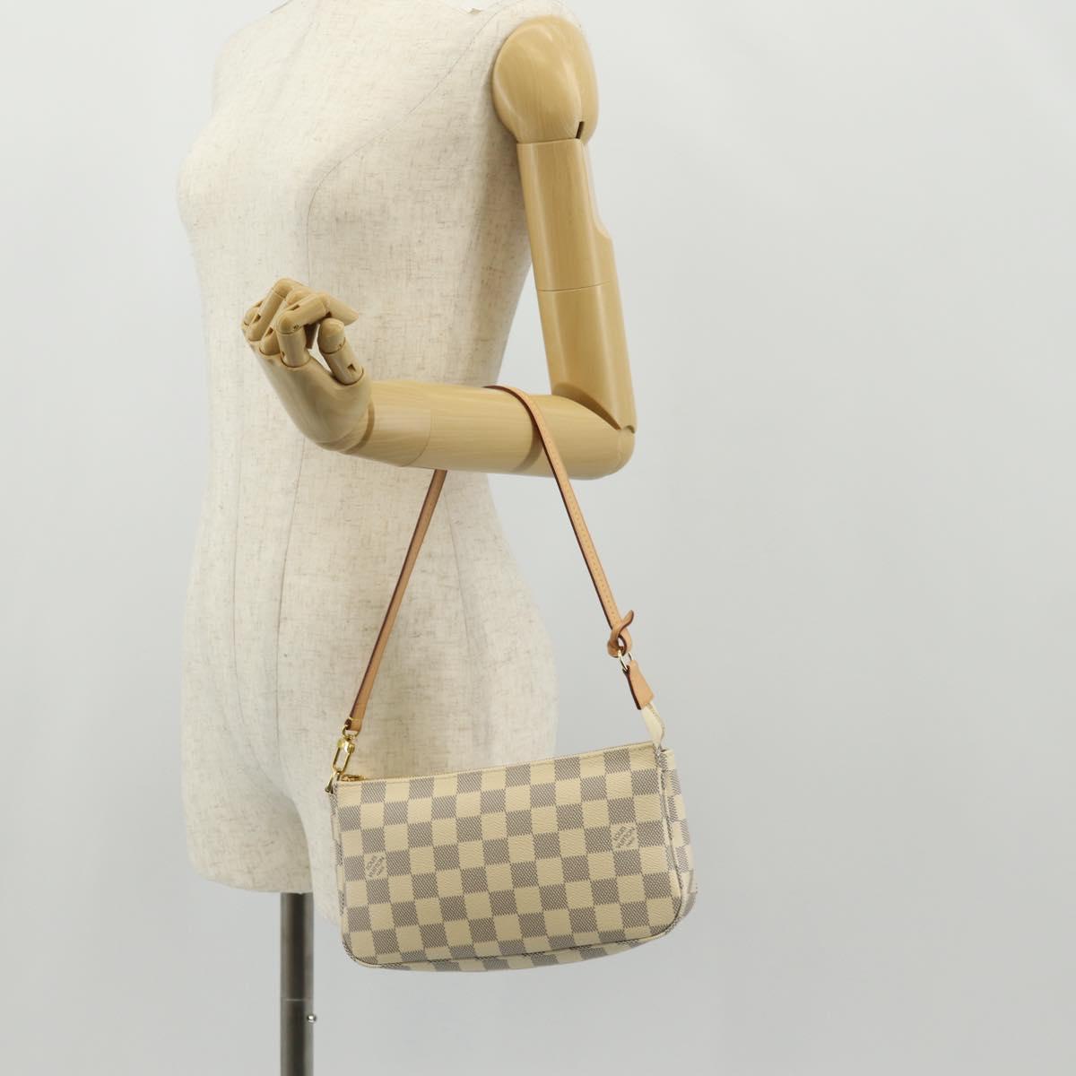 LOUIS VUITTON Damier Azur Pochette Accessoires Pouch N51986 LV Auth 154303M