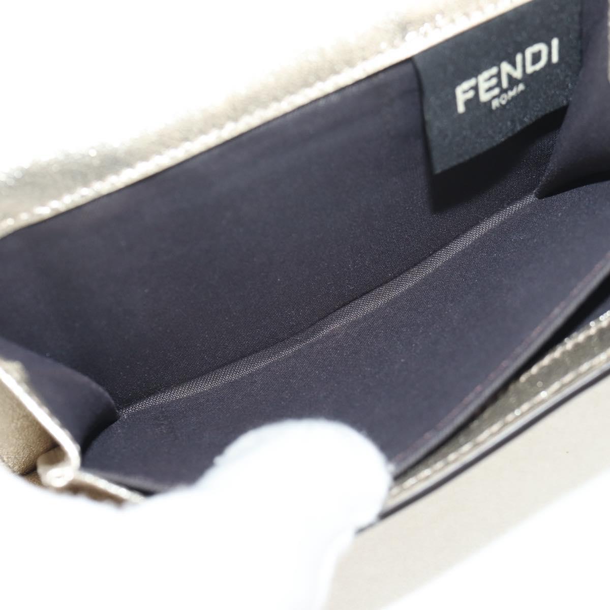 FENDI Zucca Canvas Wallet Leather Gold Tone Auth 154304M