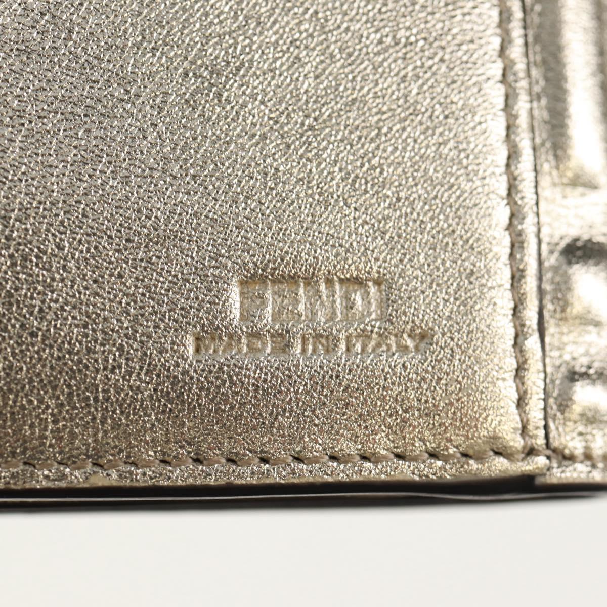 FENDI Zucca Canvas Wallet Leather Gold Tone Auth 154304M