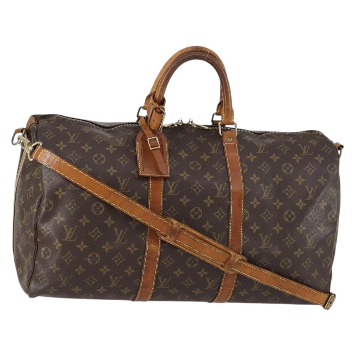 LOUIS VUITTON Monogram Keepall Bandouliere 50 Boston Bag M41416 LV Auth 154314