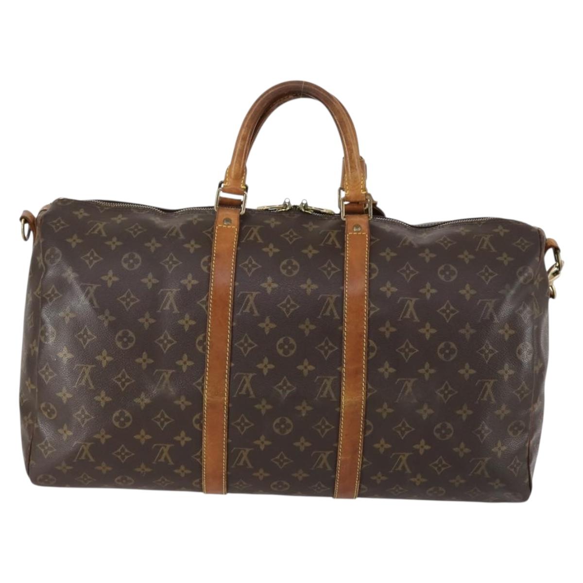 LOUIS VUITTON Monogram Keepall Bandouliere 50 Boston Bag M41416 LV Auth 154314