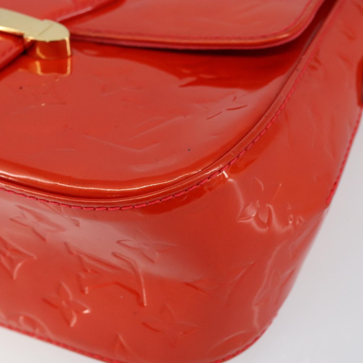 LOUIS VUITTON Vernis Bell FlowerGM Bag Rouge Grunadine M91728 LV Auth 154321V