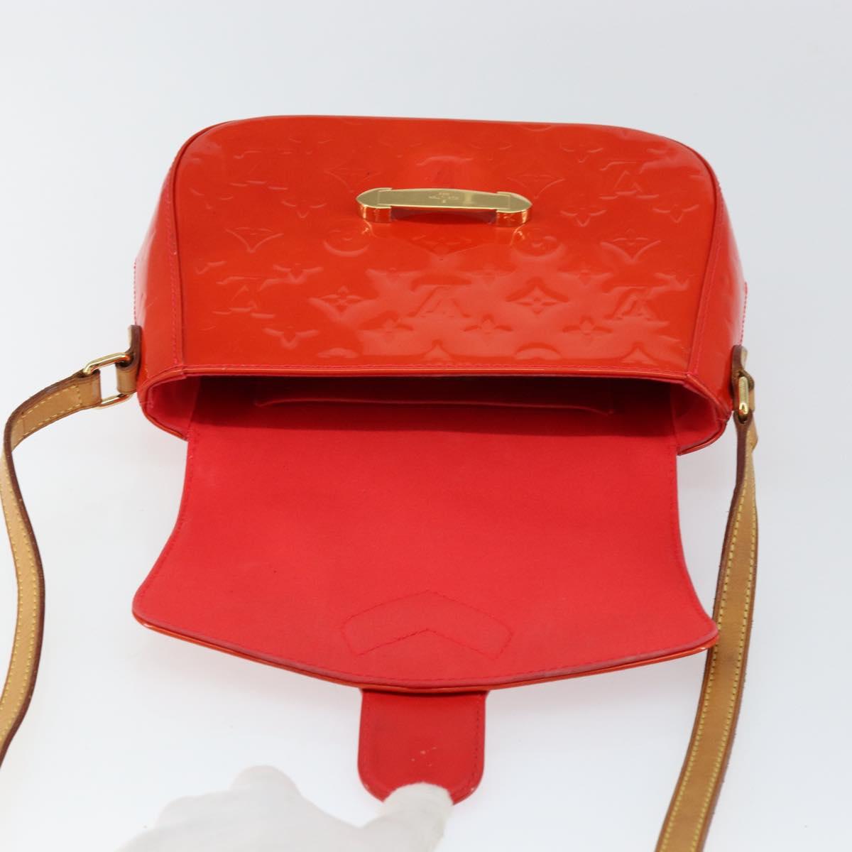 LOUIS VUITTON Vernis Bell FlowerGM Bag Rouge Grunadine M91728 LV Auth 154321V