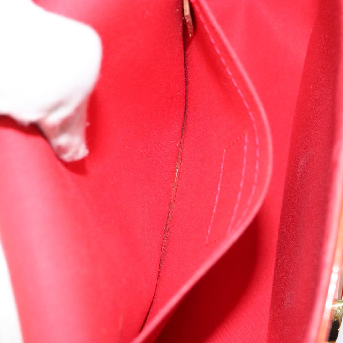 LOUIS VUITTON Vernis Bell FlowerGM Bag Rouge Grunadine M91728 LV Auth 154321V