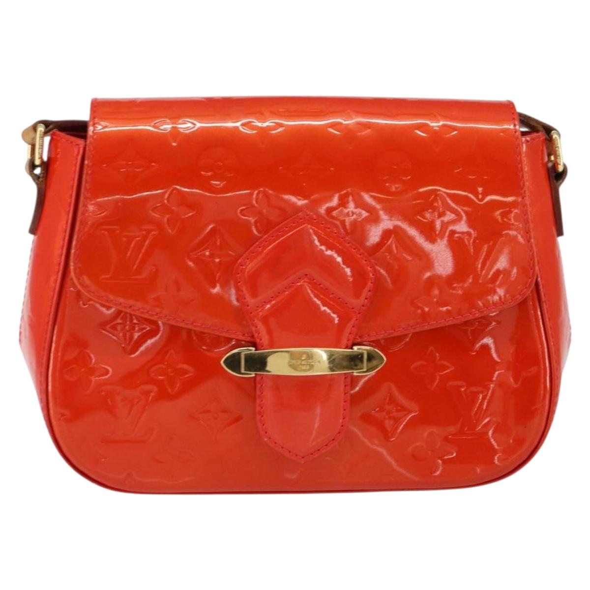LOUIS VUITTON Vernis Bell FlowerGM Bag Rouge Grunadine M91728 LV Auth 154321V