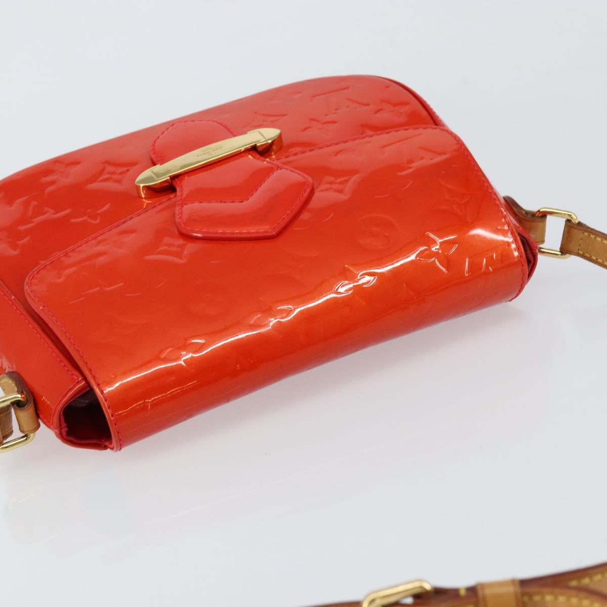 LOUIS VUITTON Vernis Bell FlowerGM Bag Rouge Grunadine M91728 LV Auth 154321V