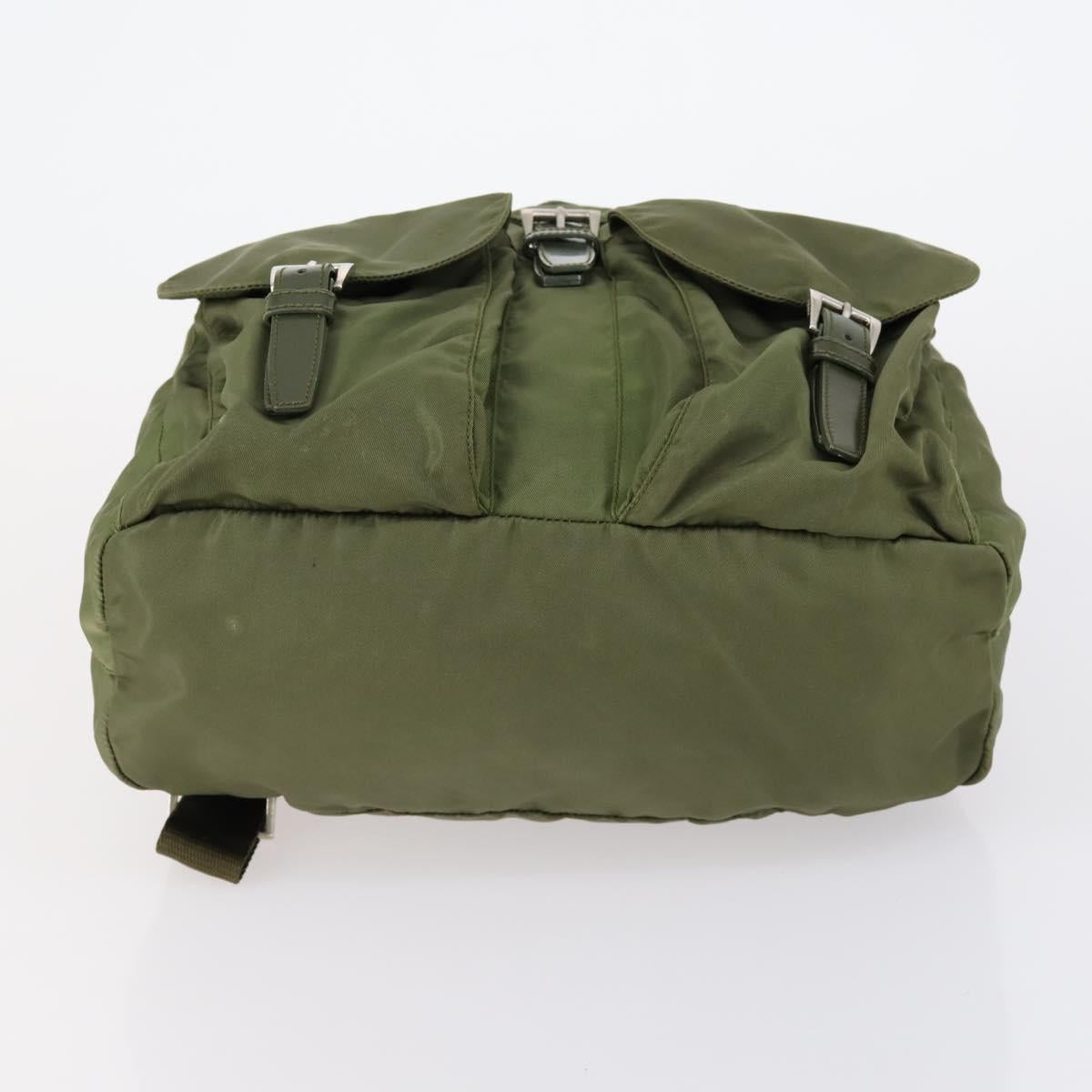 PRADA Backpack Nylon Green Silver Auth 154322