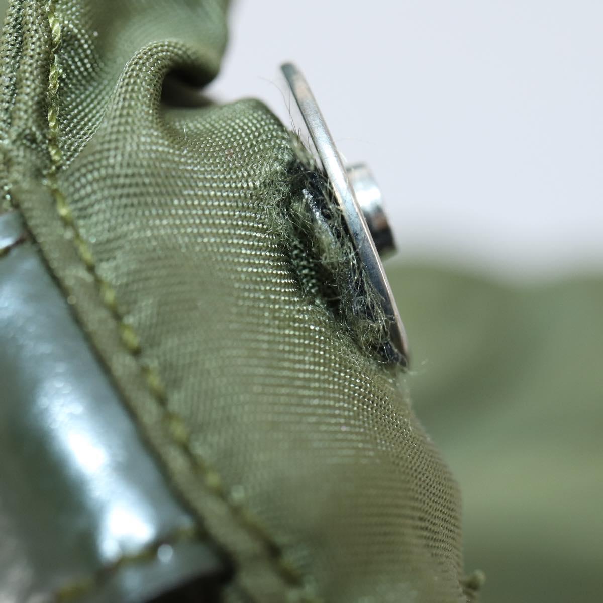 PRADA Backpack Nylon Green Silver Auth 154322