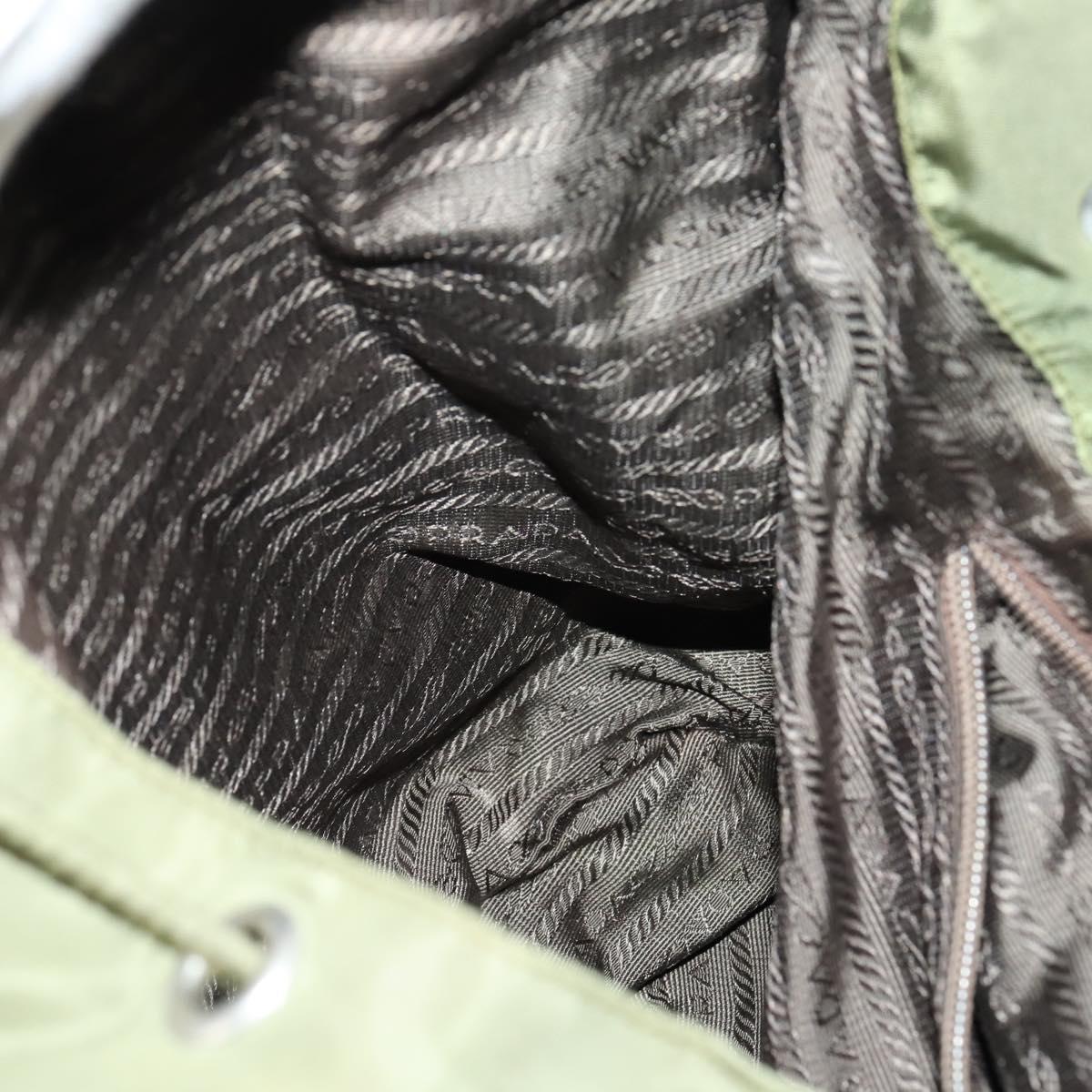 PRADA Backpack Nylon Green Silver Auth 154322