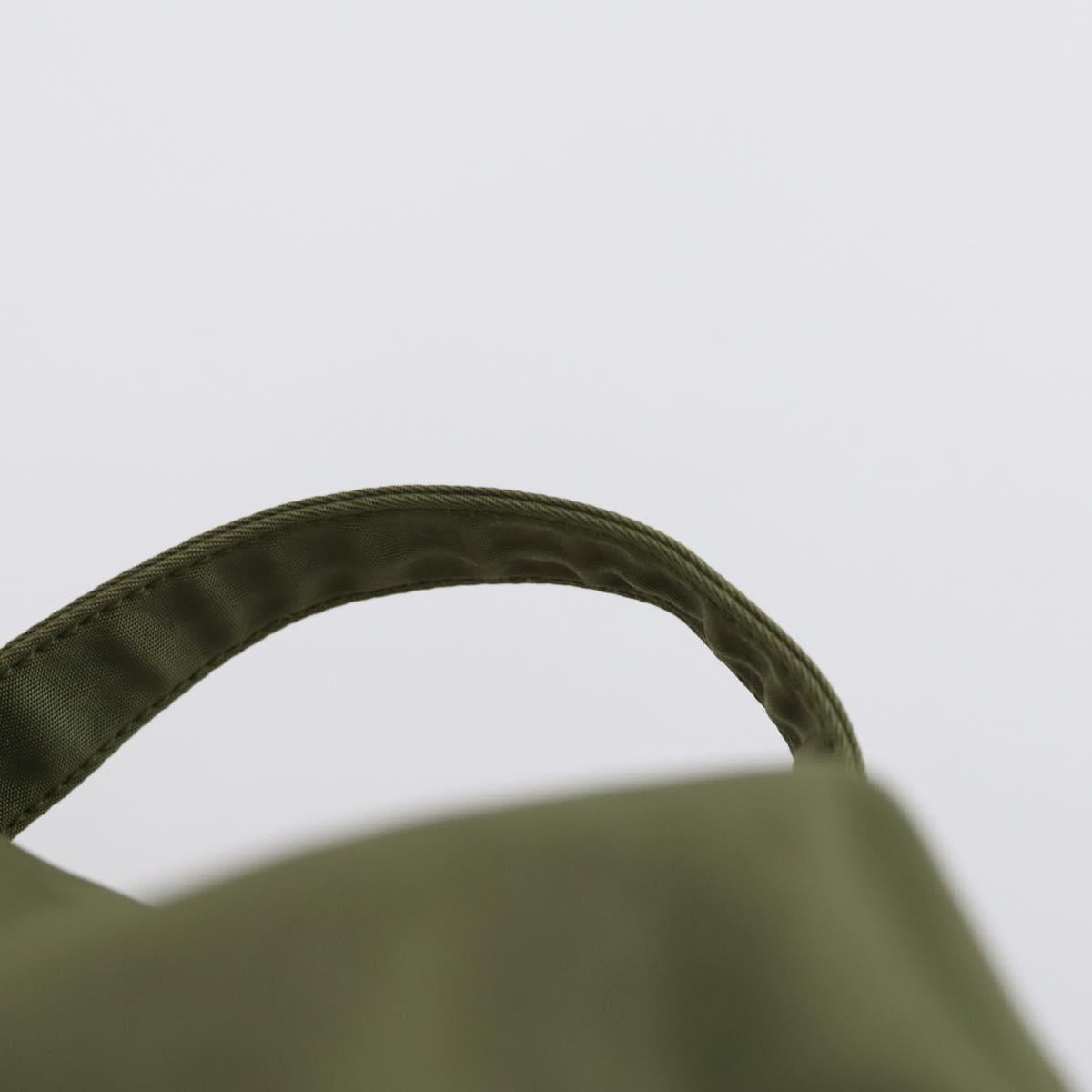 PRADA Backpack Nylon Green Silver Auth 154322