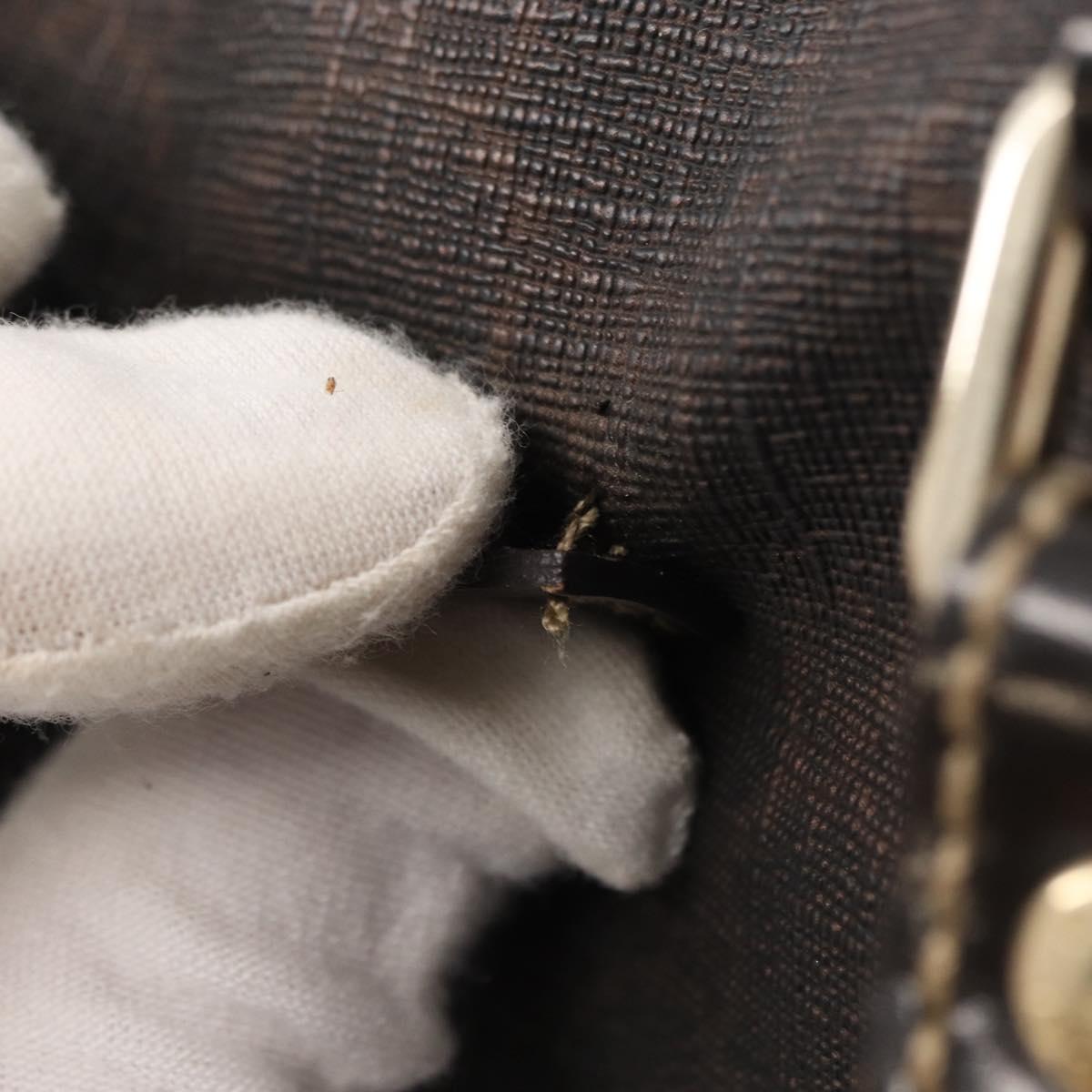 FENDI Zucchino Canvas Boston Bag PVC Dark Brown Gold 193603 Auth 154330