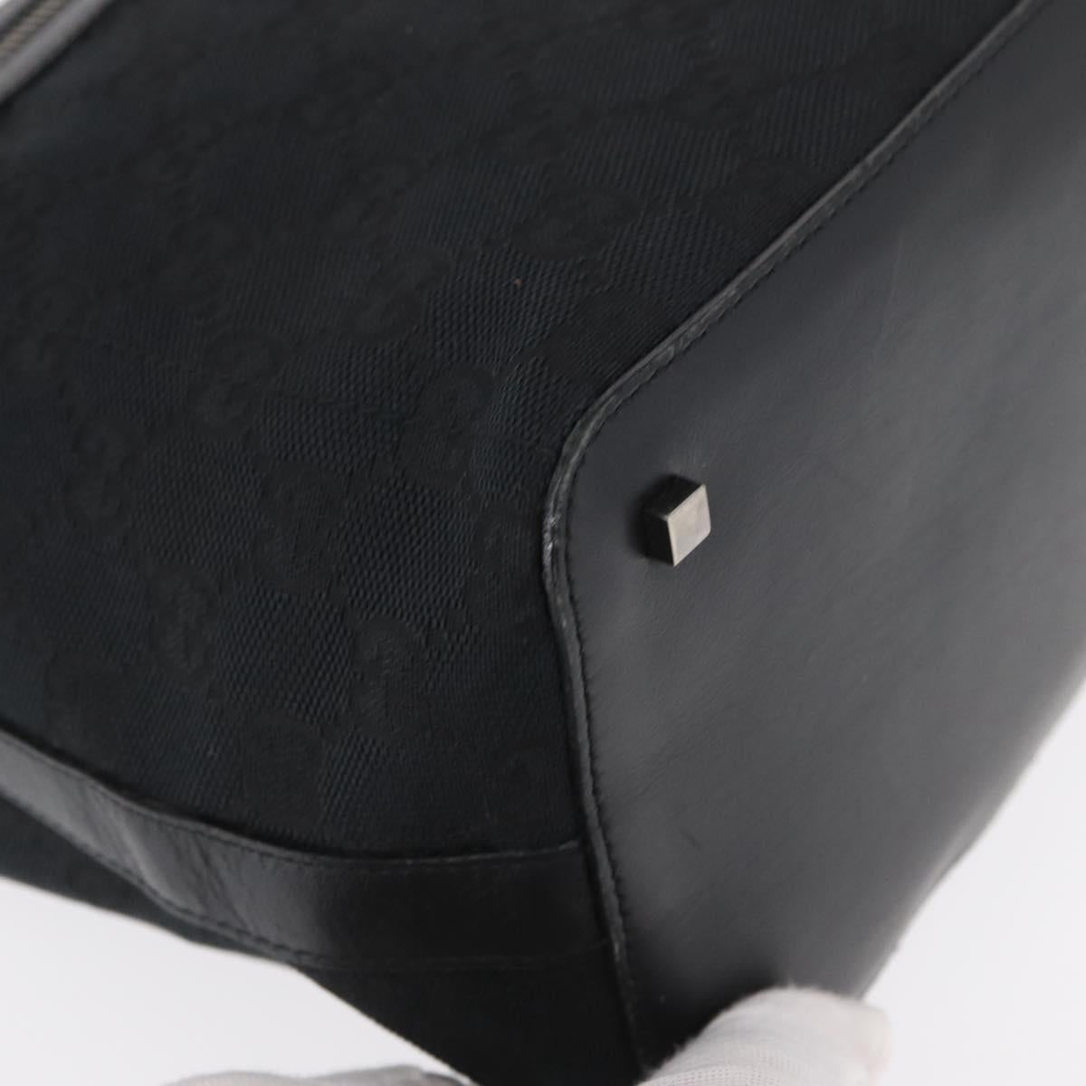 GUCCI GG Canvas Shoulder Bag Black Silver 001 4299 1669 Auth 154332