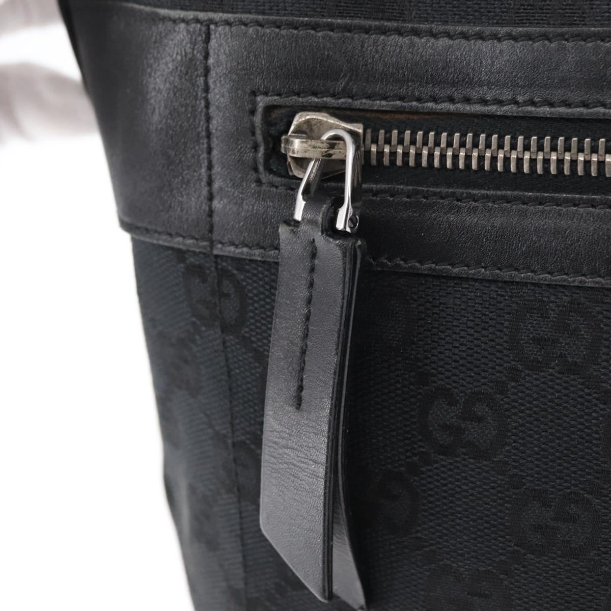 GUCCI GG Canvas Shoulder Bag Black Silver 001 4299 1669 Auth 154332