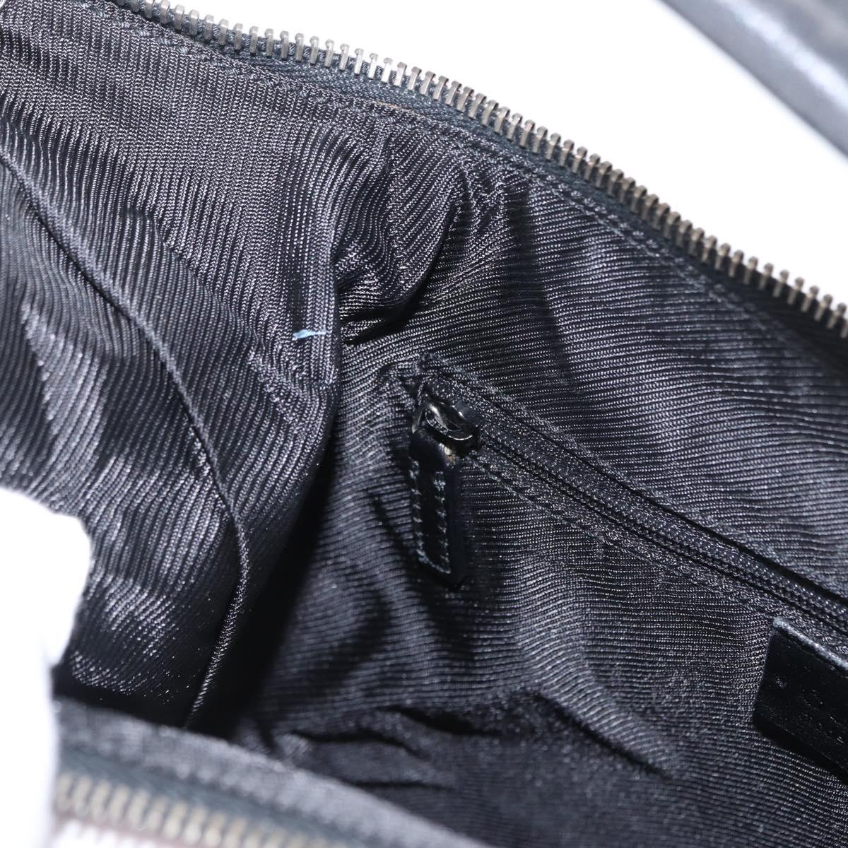 GUCCI GG Canvas Shoulder Bag Black Silver 001 4299 1669 Auth 154332