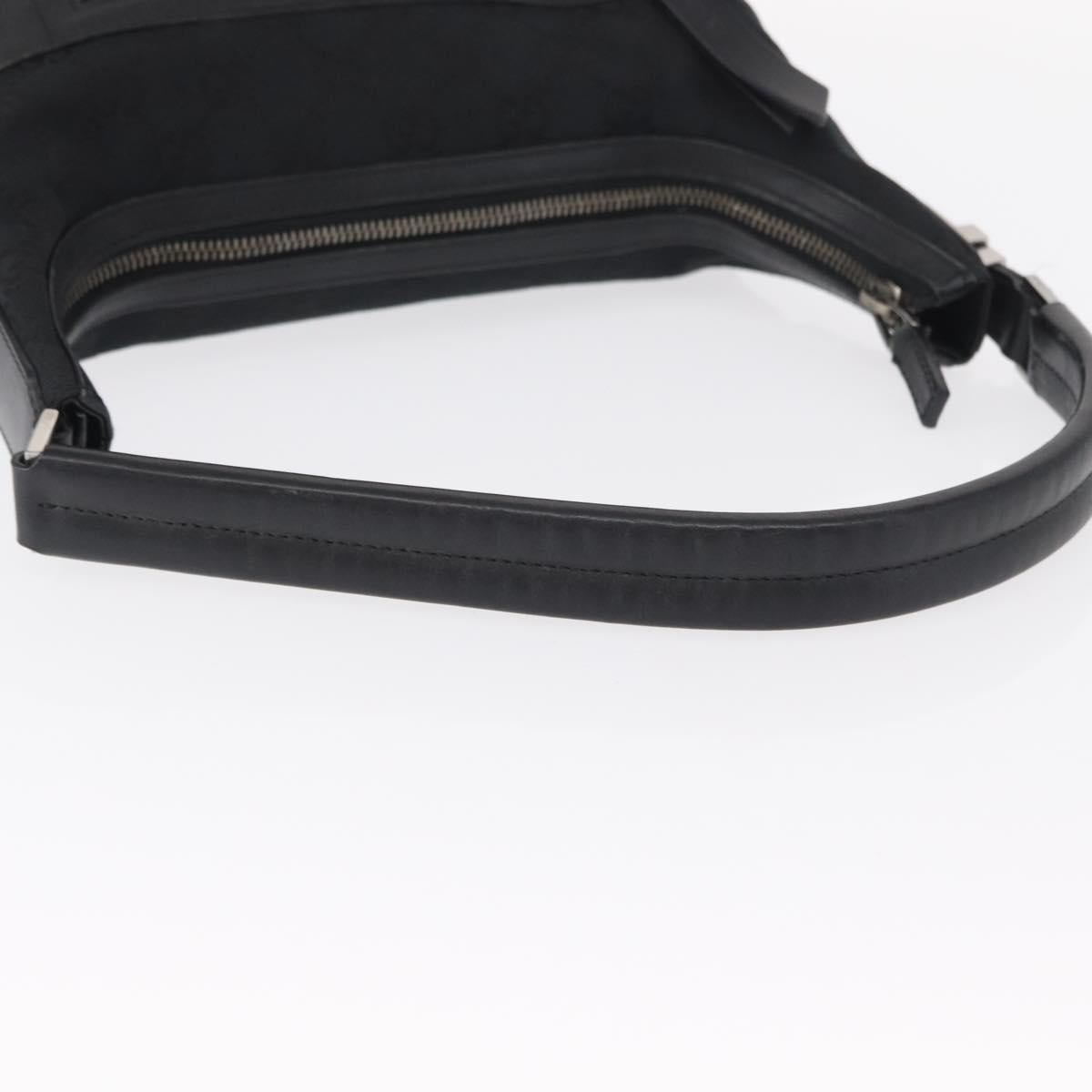 GUCCI GG Canvas Shoulder Bag Black Silver 001 4299 1669 Auth 154332