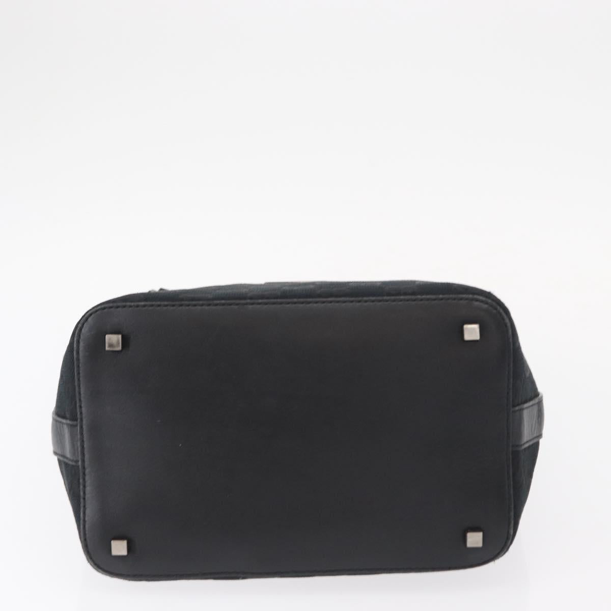 GUCCI GG Canvas Shoulder Bag Black Silver 001 4299 1669 Auth 154332
