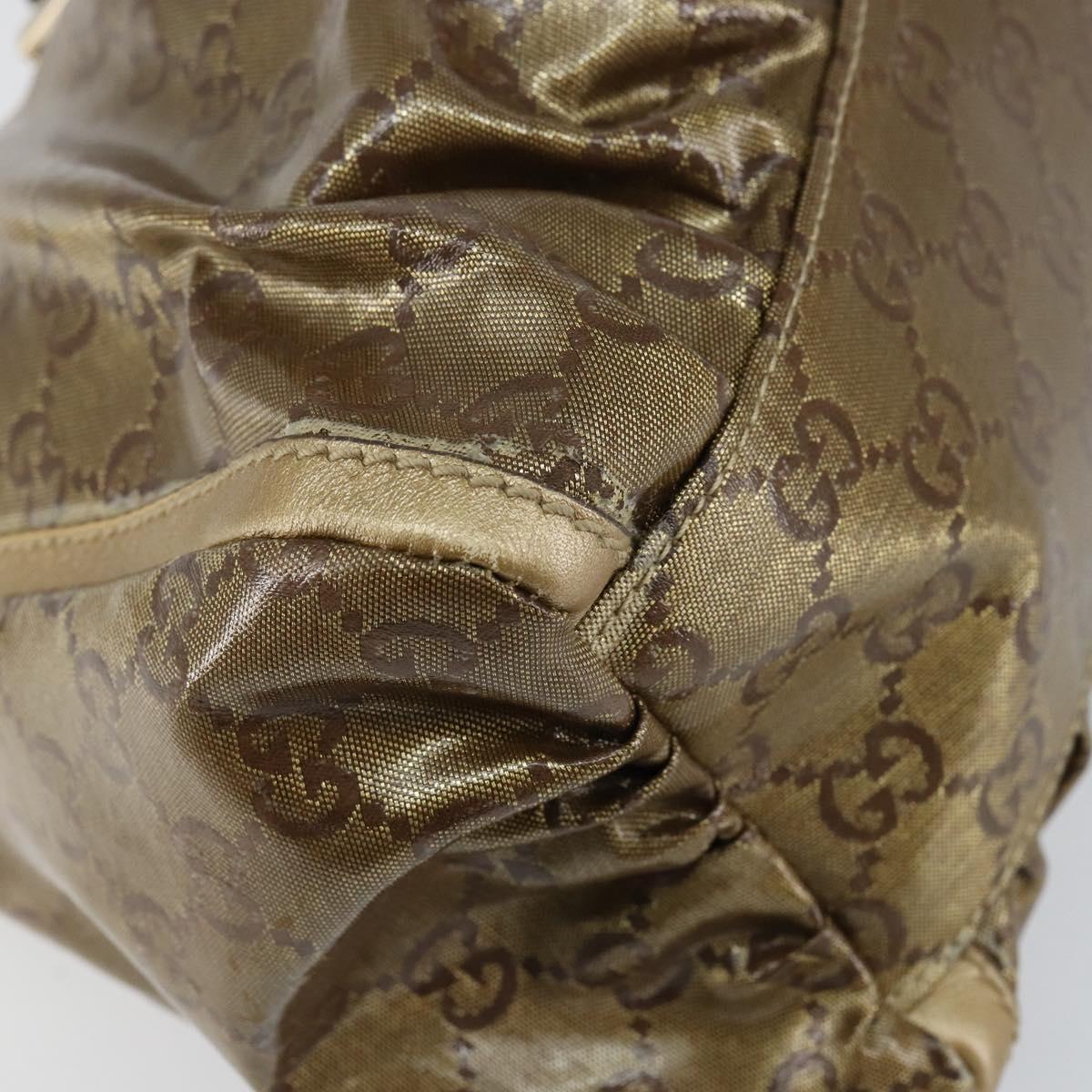 GUCCI GG Crystal Abbey Shoulder Bag Beige Gold 190525 Auth 154333