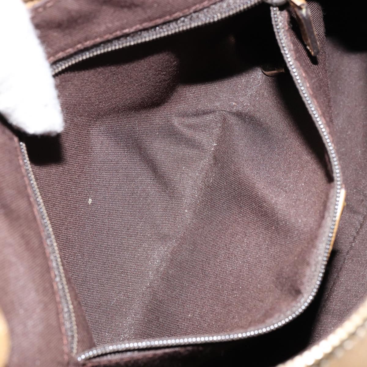 GUCCI GG Crystal Abbey Shoulder Bag Beige Gold 190525 Auth 154333