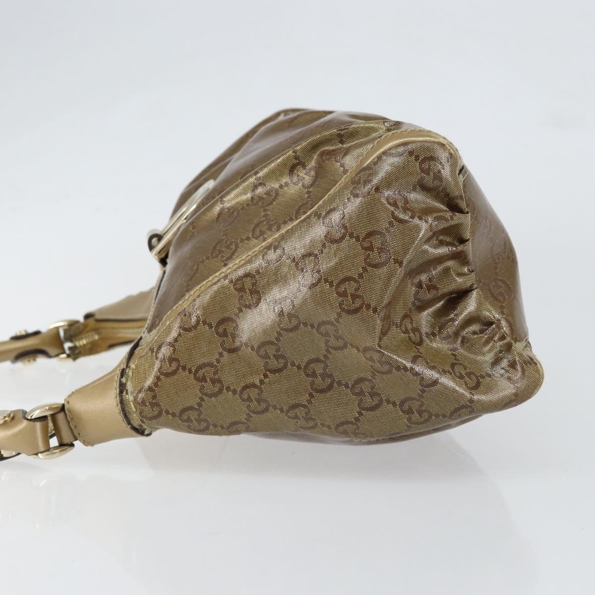 GUCCI GG Crystal Abbey Shoulder Bag Beige Gold 190525 Auth 154333