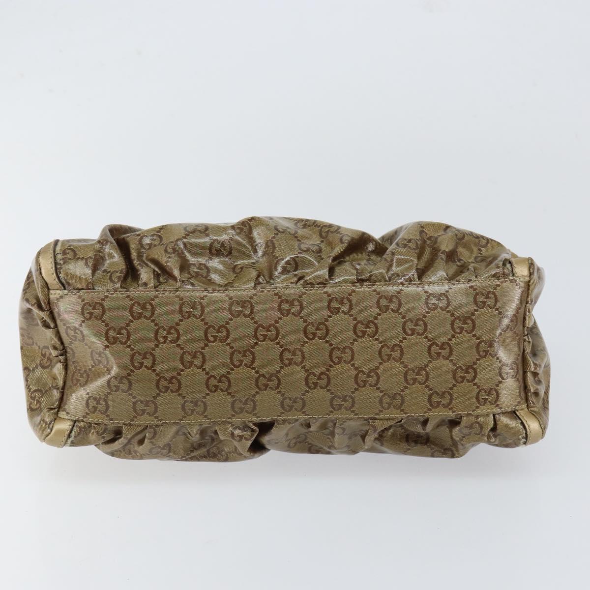 GUCCI GG Crystal Abbey Shoulder Bag Beige Gold 190525 Auth 154333