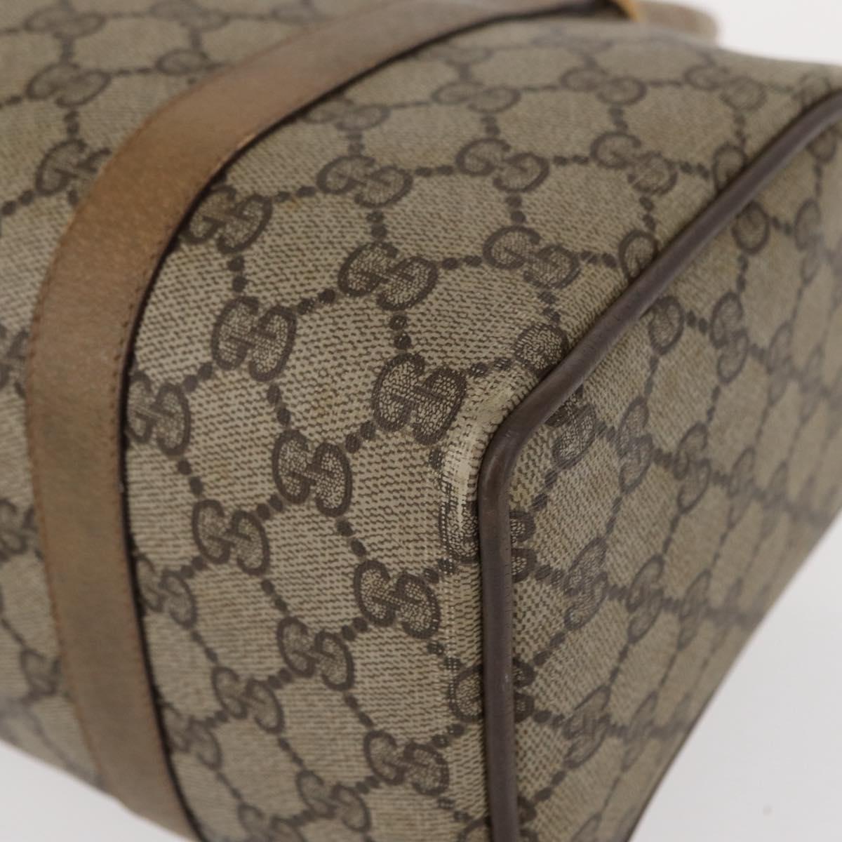 GUCCI GG Supreme Web Sherry Line Boston Bag PVC Beige 116 02 006 Auth 154334