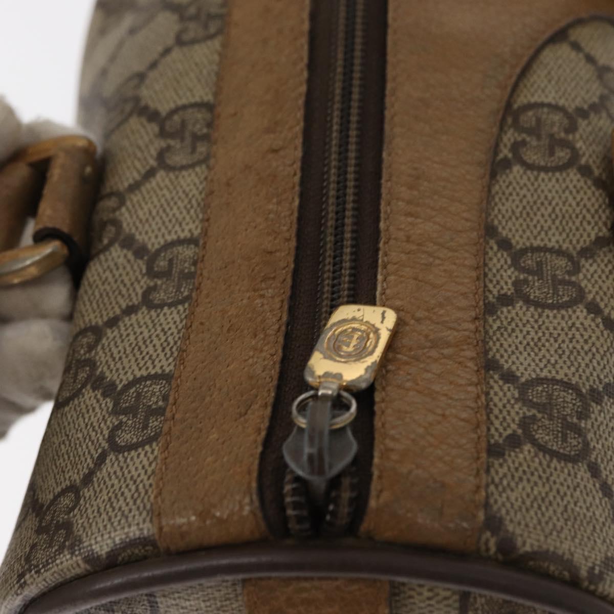 GUCCI GG Supreme Web Sherry Line Boston Bag PVC Beige 116 02 006 Auth 154334