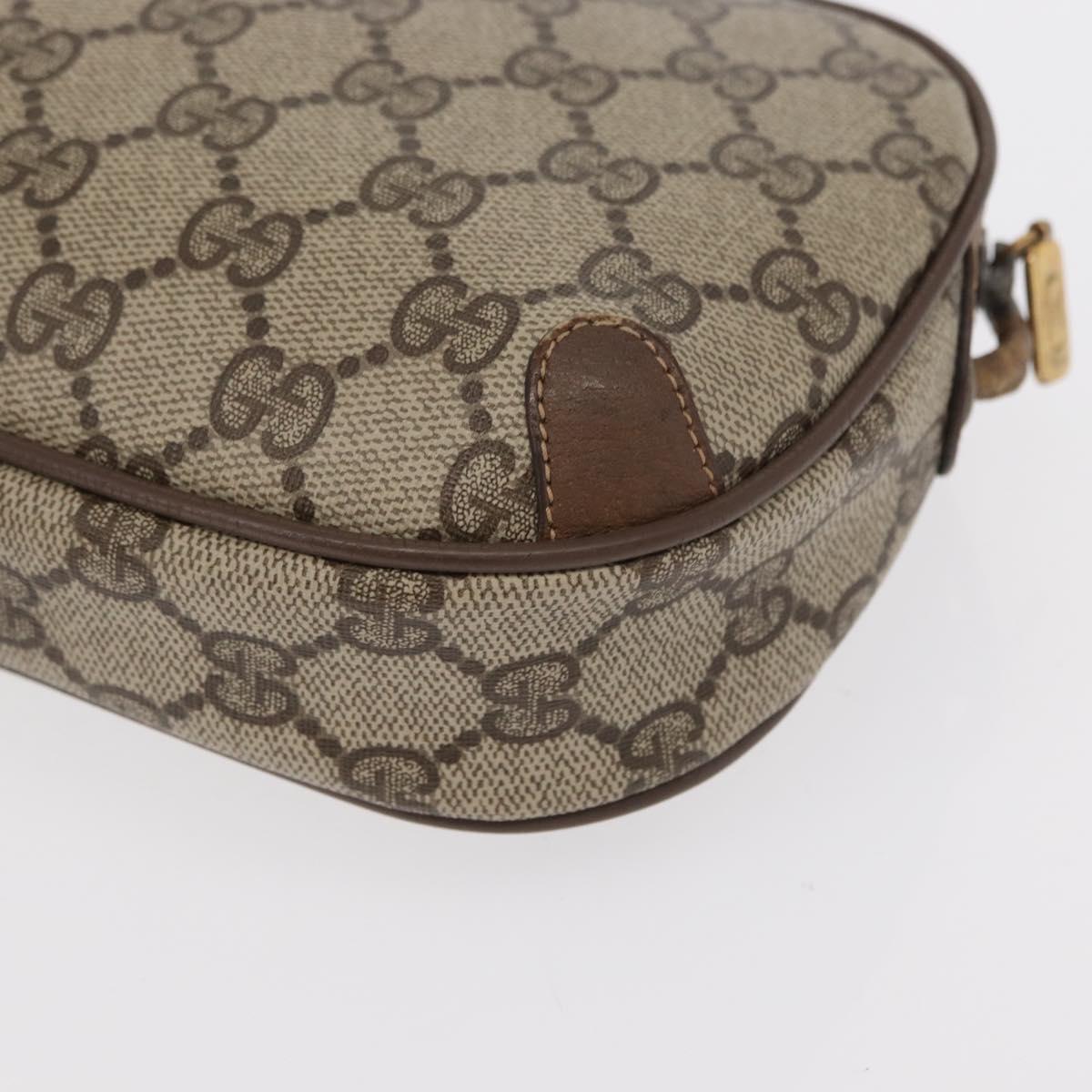 GUCCI GG Supreme Web Sherry Line Bag PVC Beige Gold 89 02 066 Auth 154335