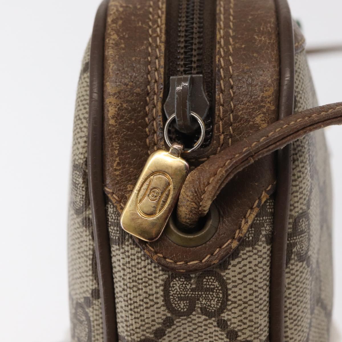 GUCCI GG Supreme Web Sherry Line Bag PVC Beige Gold 89 02 066 Auth 154335