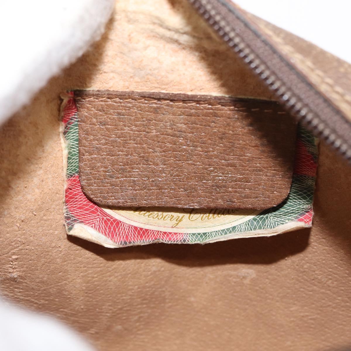 GUCCI GG Supreme Web Sherry Line Bag PVC Beige Gold 89 02 066 Auth 154335