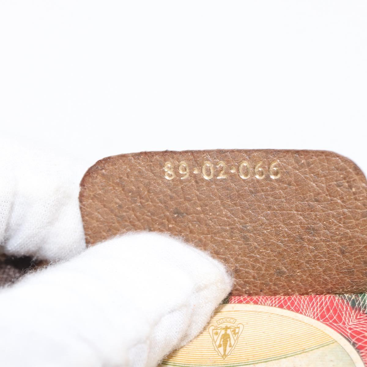 GUCCI GG Supreme Web Sherry Line Bag PVC Beige Gold 89 02 066 Auth 154335