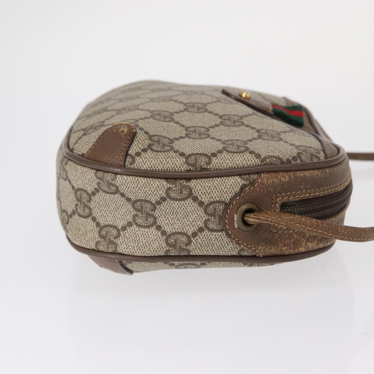 GUCCI GG Supreme Web Sherry Line Bag PVC Beige Gold 89 02 066 Auth 154335
