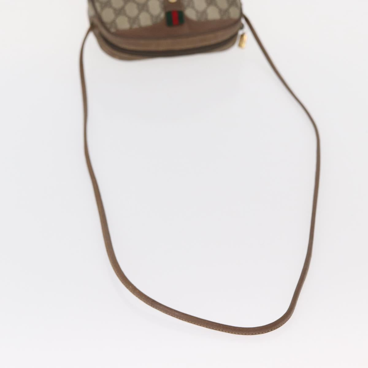 GUCCI GG Supreme Web Sherry Line Bag PVC Beige Gold 89 02 066 Auth 154335