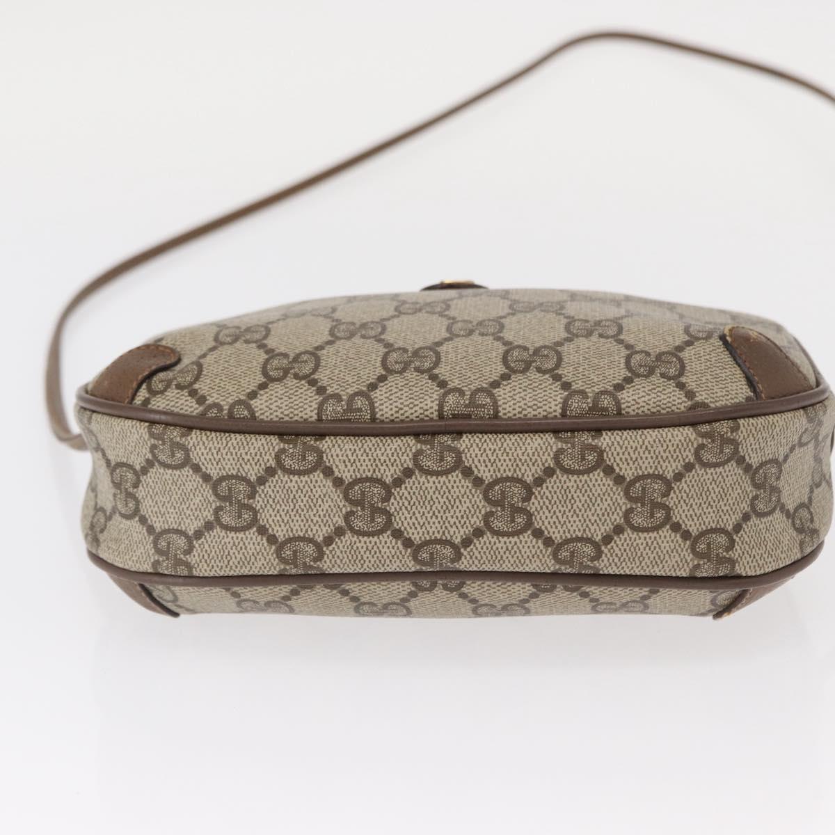 GUCCI GG Supreme Web Sherry Line Bag PVC Beige Gold 89 02 066 Auth 154335