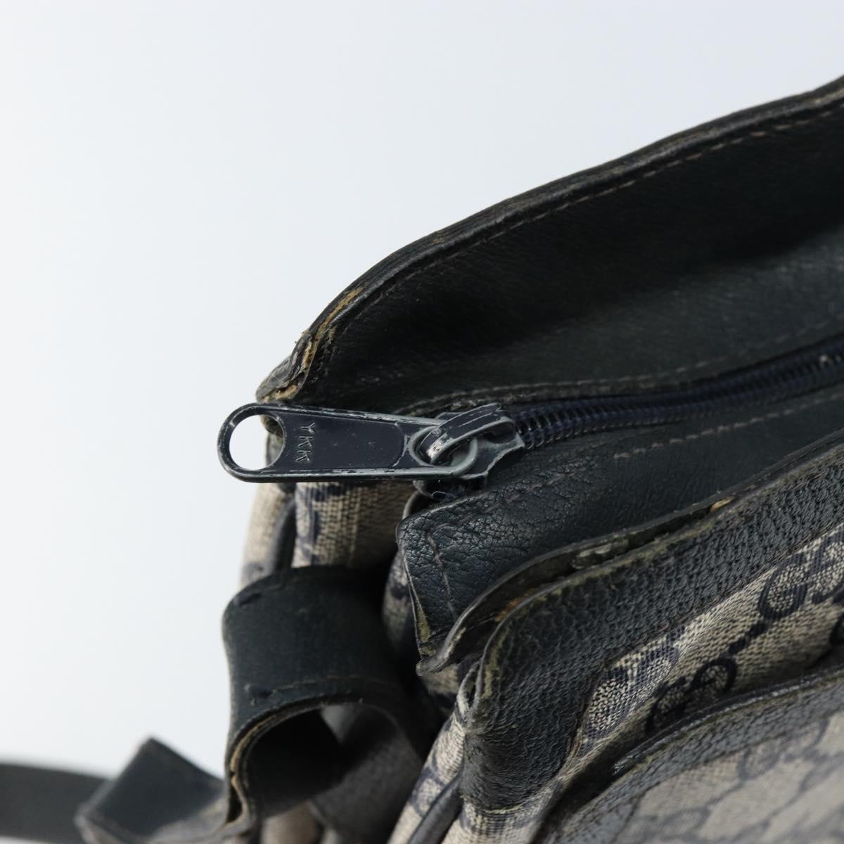 GUCCI GG Supreme Sherry Line Shoulder Bag PVC Navy Gold 14 02 013 Auth 154336