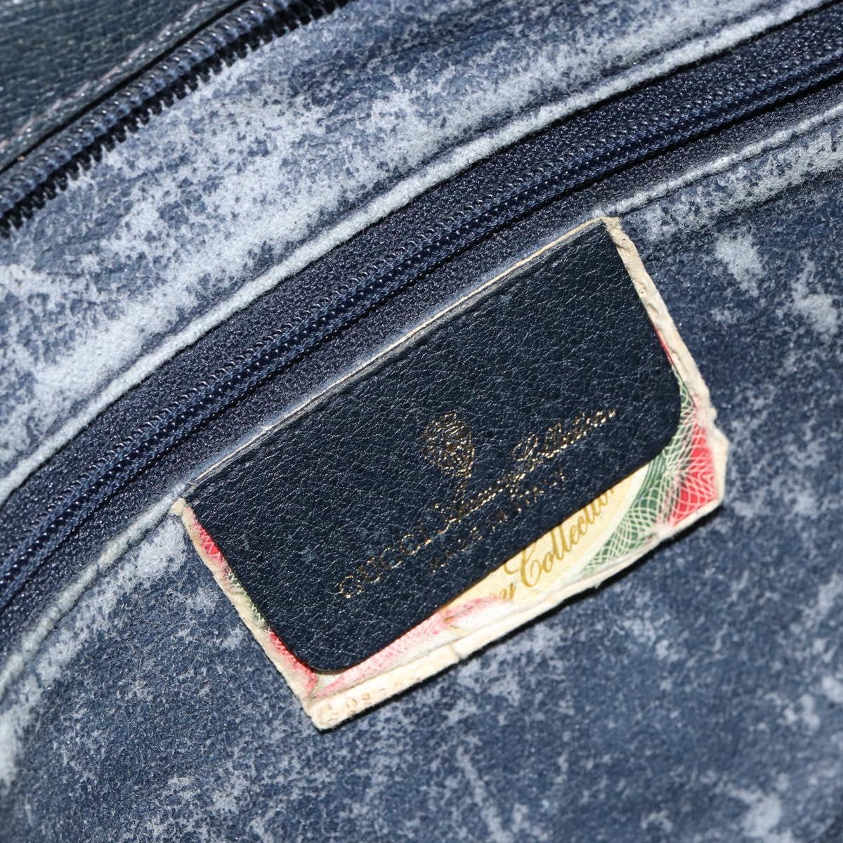 GUCCI GG Supreme Sherry Line Shoulder Bag PVC Navy Gold 14 02 013 Auth 154336