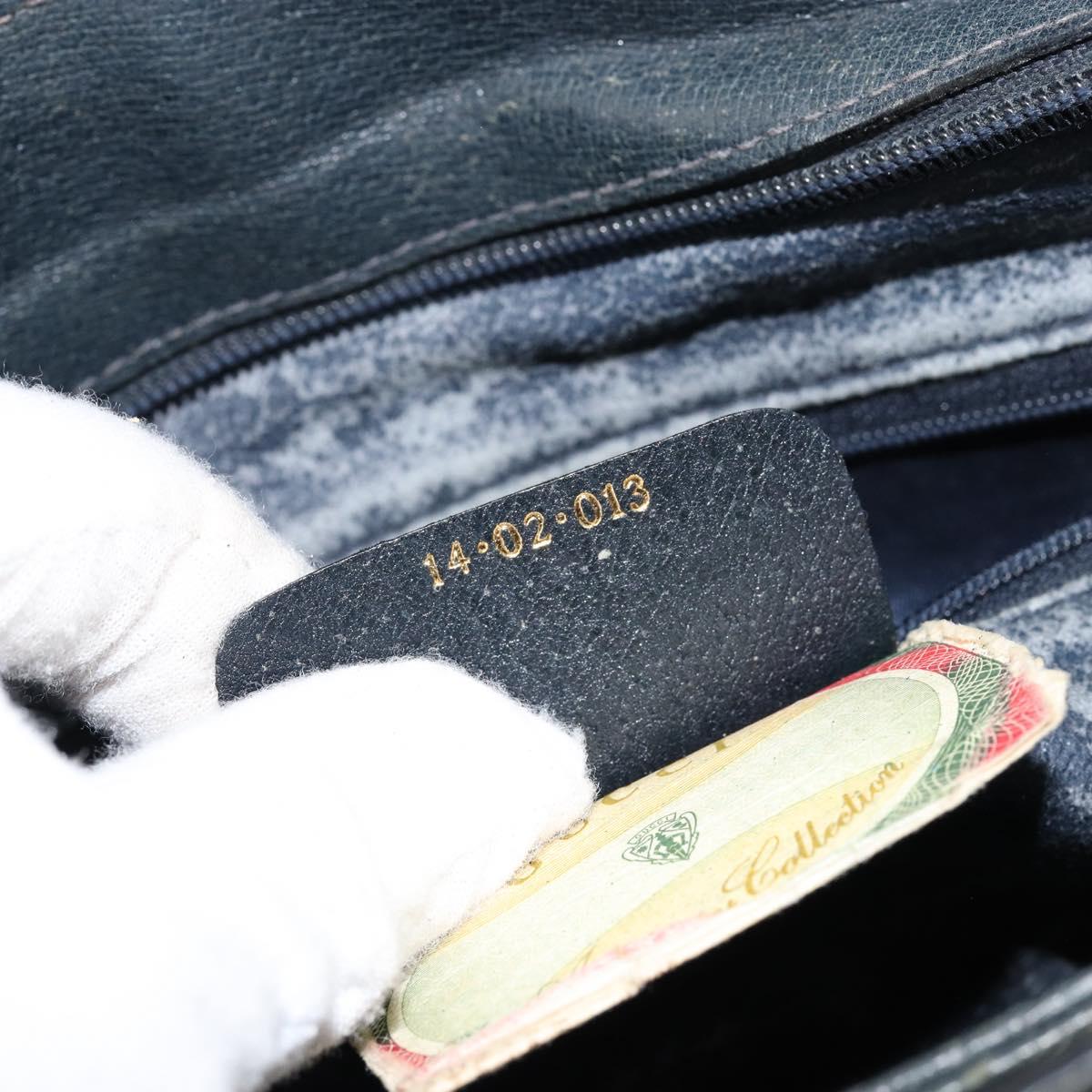 GUCCI GG Supreme Sherry Line Shoulder Bag PVC Navy Gold 14 02 013 Auth 154336