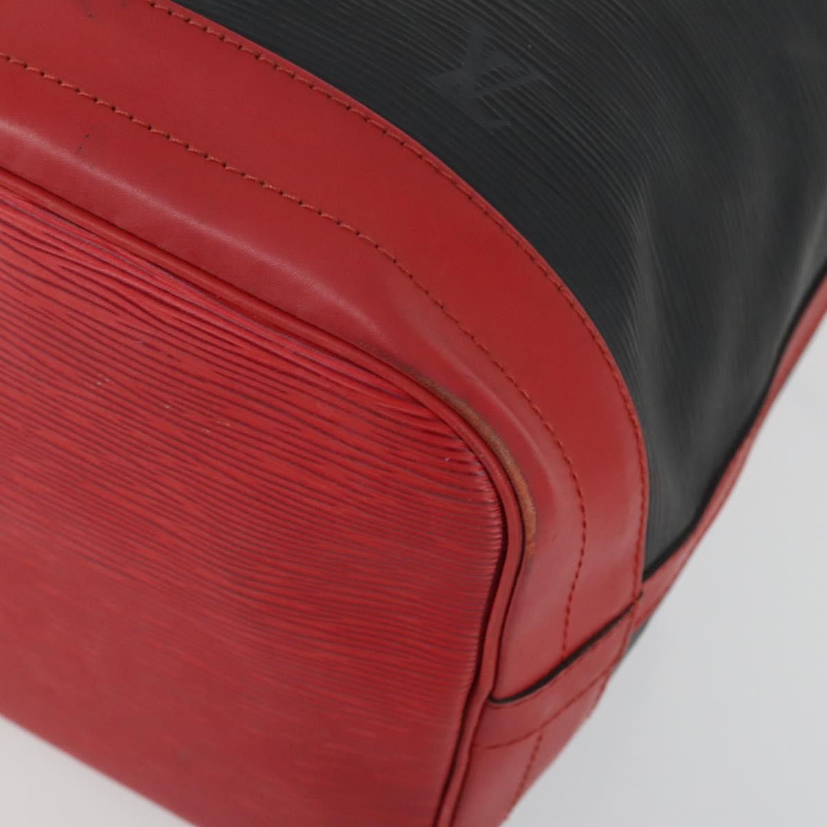 LOUIS VUITTON Epi Noe Shoulder Bag Bicolor Black Red M44017 LV Auth 154341