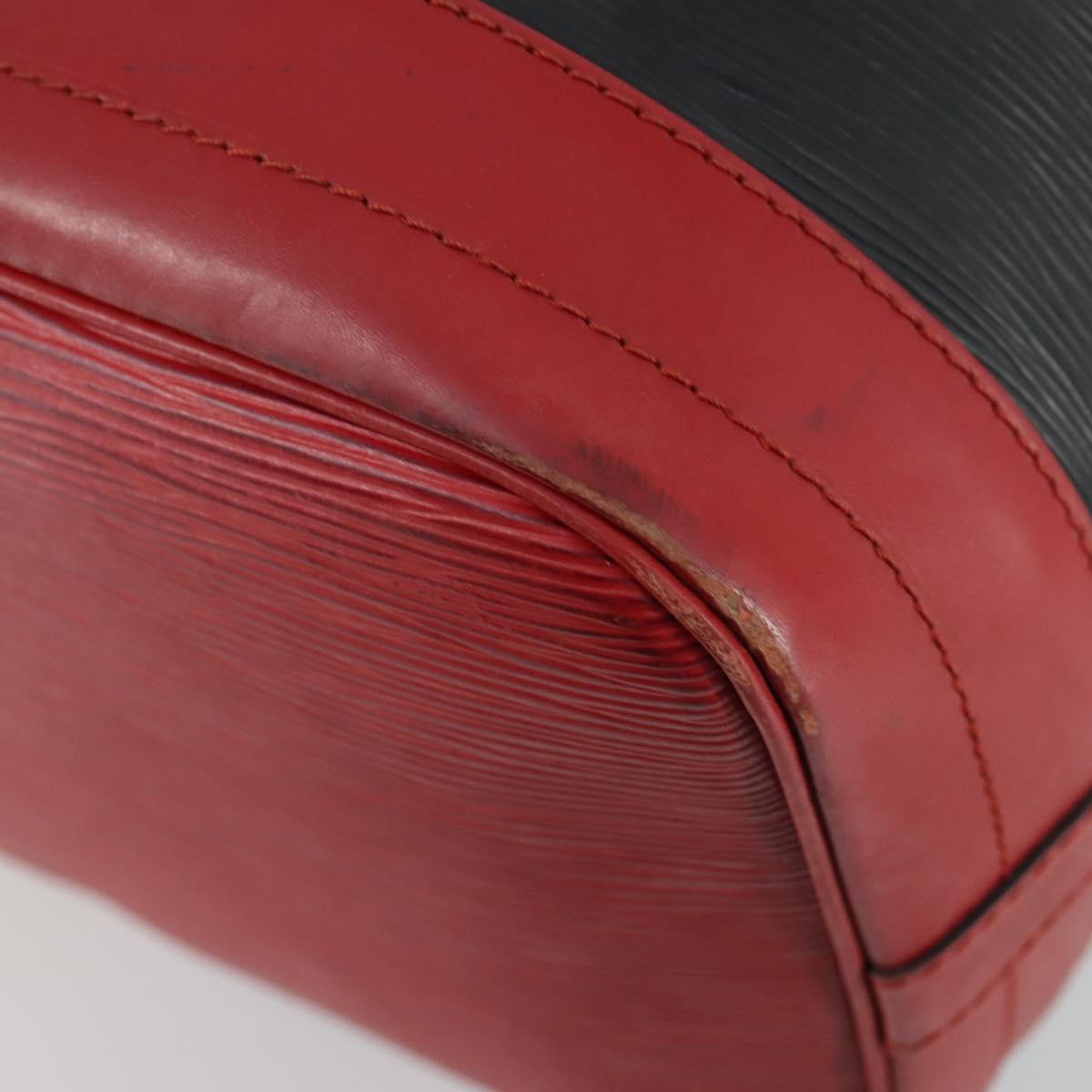 LOUIS VUITTON Epi Noe Shoulder Bag Bicolor Black Red M44017 LV Auth 154341