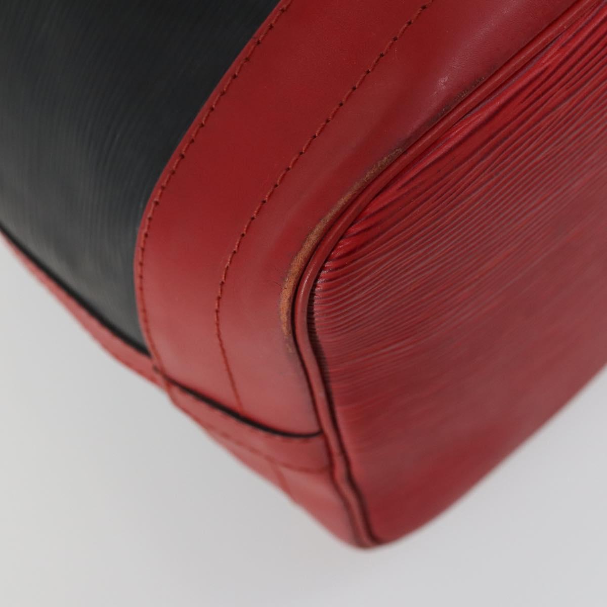 LOUIS VUITTON Epi Noe Shoulder Bag Bicolor Black Red M44017 LV Auth 154341