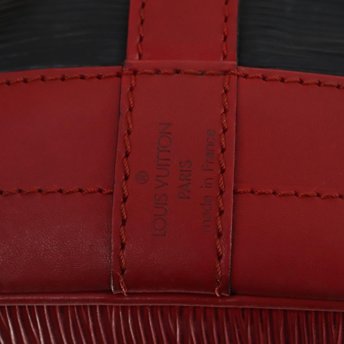 LOUIS VUITTON Epi Noe Shoulder Bag Bicolor Black Red M44017 LV Auth 154341