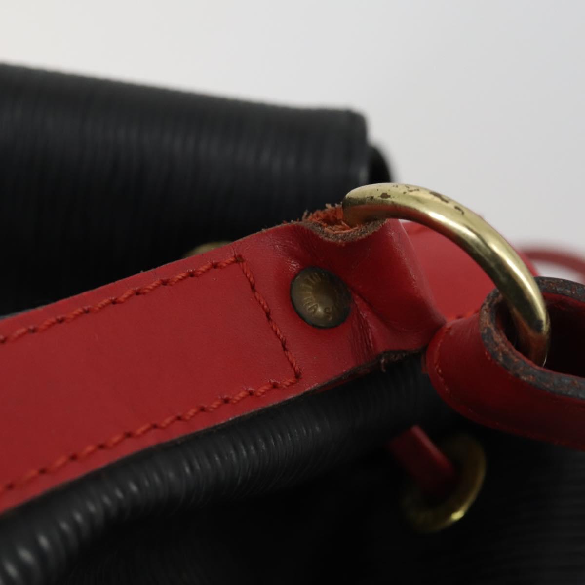 LOUIS VUITTON Epi Noe Shoulder Bag Bicolor Black Red M44017 LV Auth 154341
